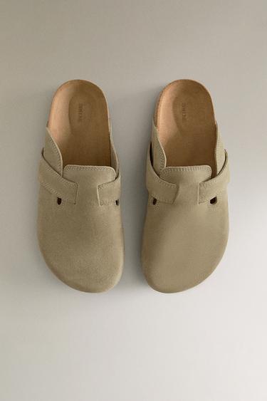 SABOTS CUIR LANIÈRE - Vert de Zara - Image 3