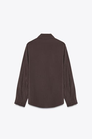 SOFT-TOUCH FLOWING SHIRT - Brown by Zara - Image 1
