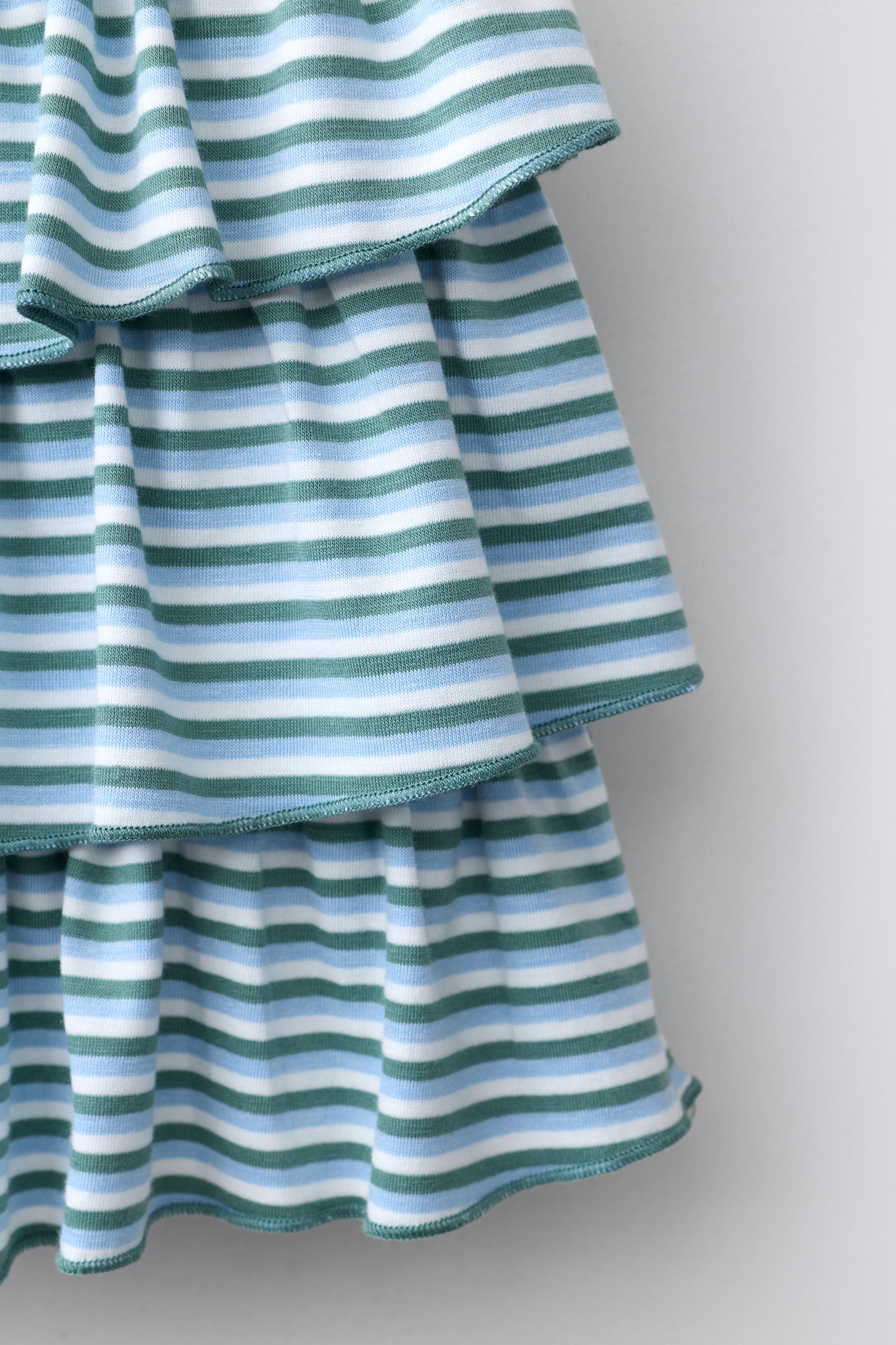 RUFFLED STRIPED SKIRT