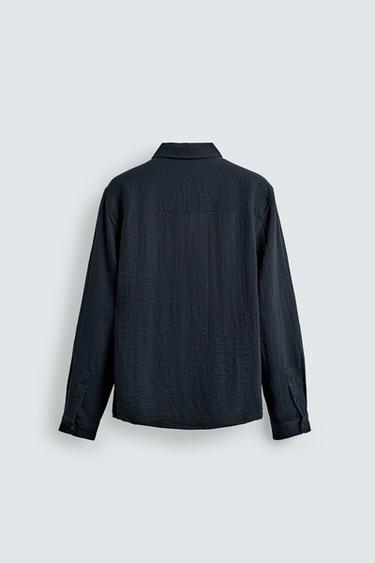 CHEMISE FLUIDE COUPE DÉCONTRACTÉE - Bleu marine de Zara - Image 7