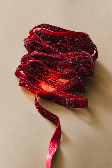 SHINY CHRISTMAS RIBBON — Red 1