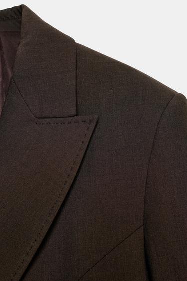 VESTE OVERSIZE À BOUTONNAGE CROISÉ - Marron de Zara - Image 8