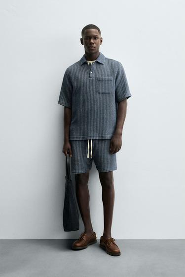 BERMUDA ESTRUCTURA JACQUARD - Índigo de Zara