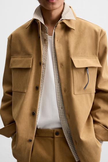 FAUX SUEDE SHIRT - Brown by Zara - Image 5
