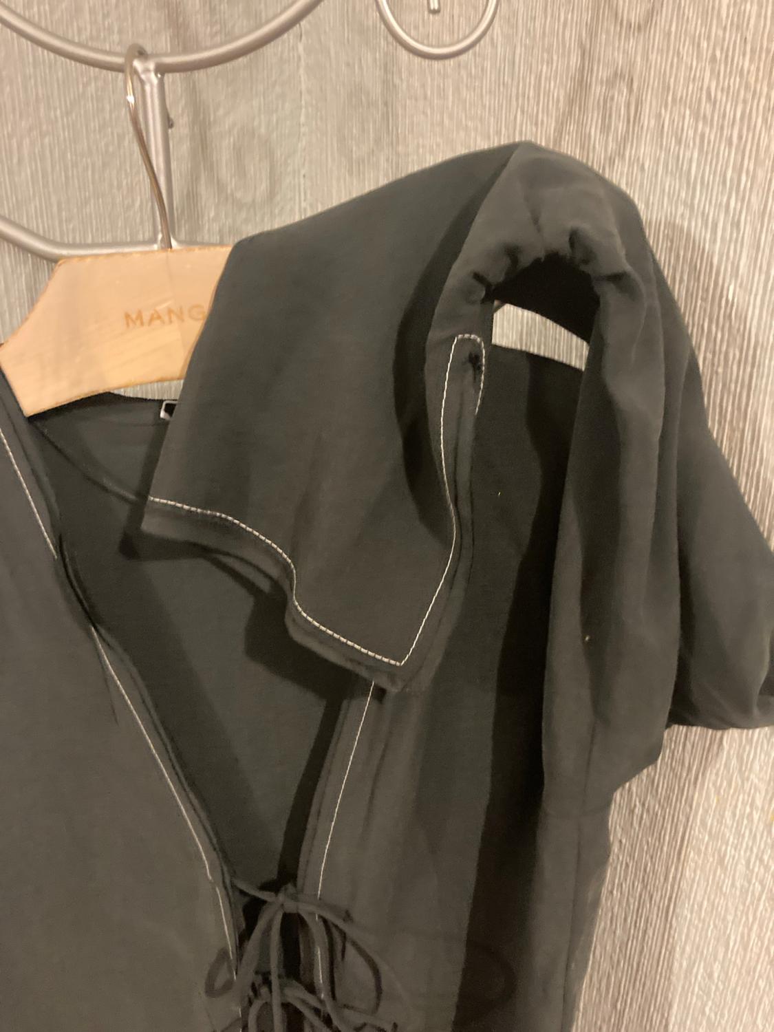 TIED TOPSTITCHED BLOUSE ZW COLLECTION - Image 4