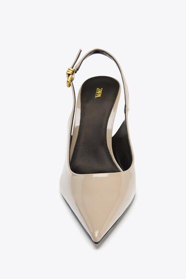 CHAUSSURES À TALONS OUVERTES À L'ARRIÈRE - Gris taupe de Zara - Image 2
