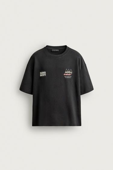 WASHED NAUTICAL PRINT SWEATSHIRT — Dark anthracite 1