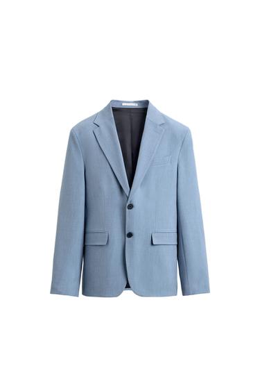 COMFORT TEXTURED SUIT BLAZER - Sky blue by Zara