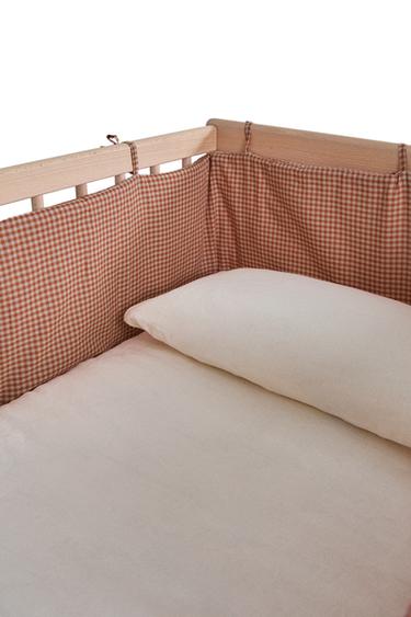 GINGHAM COTTON BABY COTT BUMPER - Dark orange by Zara
