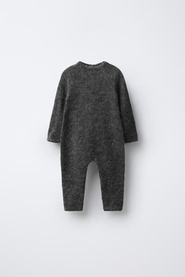 Zara WOOL BLEND LONG JUMPSUIT - Dark gray - Image 0