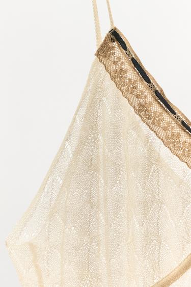 TOP EN MAILLE NŒUD CONTRASTE - Écru de Zara - Image 5