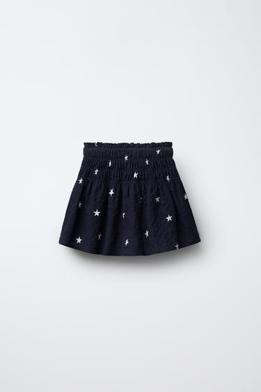 JUPE-SHORT À IMPRIMÉ ÉTOILES - Bleu marine de Zara - Image 1