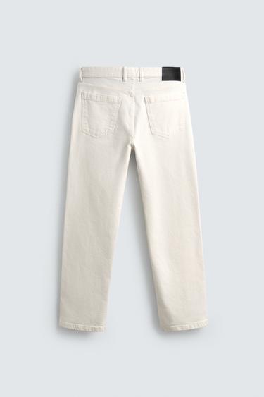 PANTALON STRAIGHT FIT TAILLE BASSE - Blanc cassé de Zara - Image 7