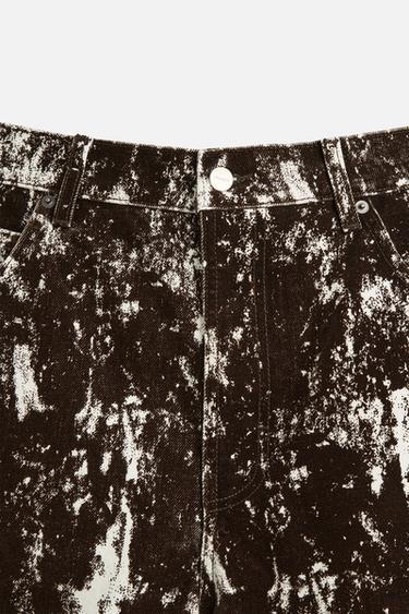 ANIMAL PRINT DENIM BERMUDA SHORTS - Brown by Zara - Image 7