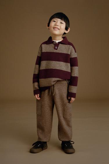 JERSEY POLO PUNTO RAYAS - burdeos/crudo de Zara