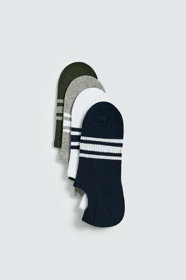 FOUR-PACK OF STRIPED NO-SHOW SOCKS - various by Zara