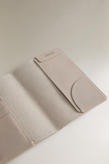 LEATHER TRAVEL DOCUMENT HOLDER - Grey by Zara - Image 3