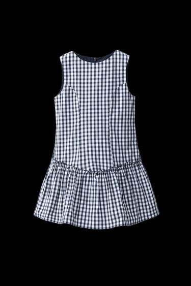 CHECK PRINT DRESS - White / Navy by Zara - Image 0