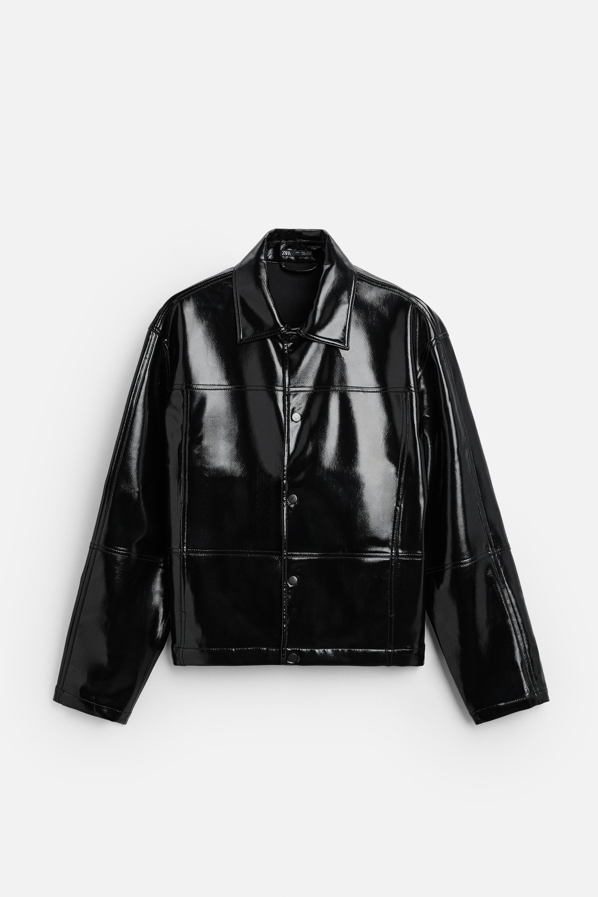 Vinyl jacket zara top