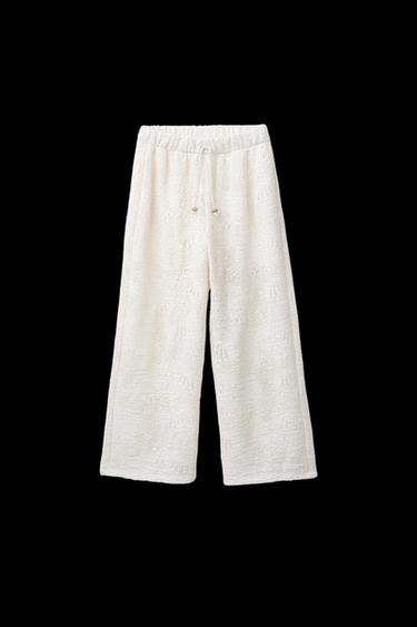 PANTALÓN RECTO PUNTO - Crudo de Zara - Imagen 0