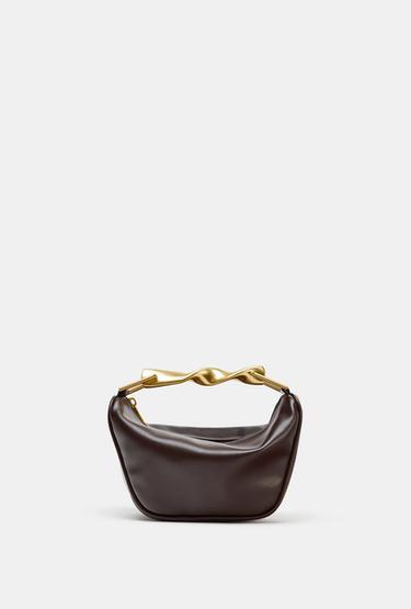 MINI BAG WITH METAL HANDLE - Burgundy Red by Zara - Image 0
