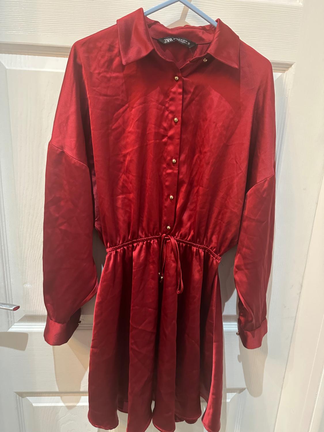 SATIN SHIRT DRESS