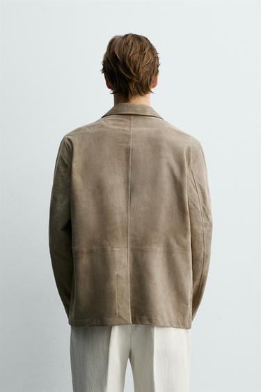 BLAZER REGULAR FIT EN DAIM - Sable de Zara - Image 2