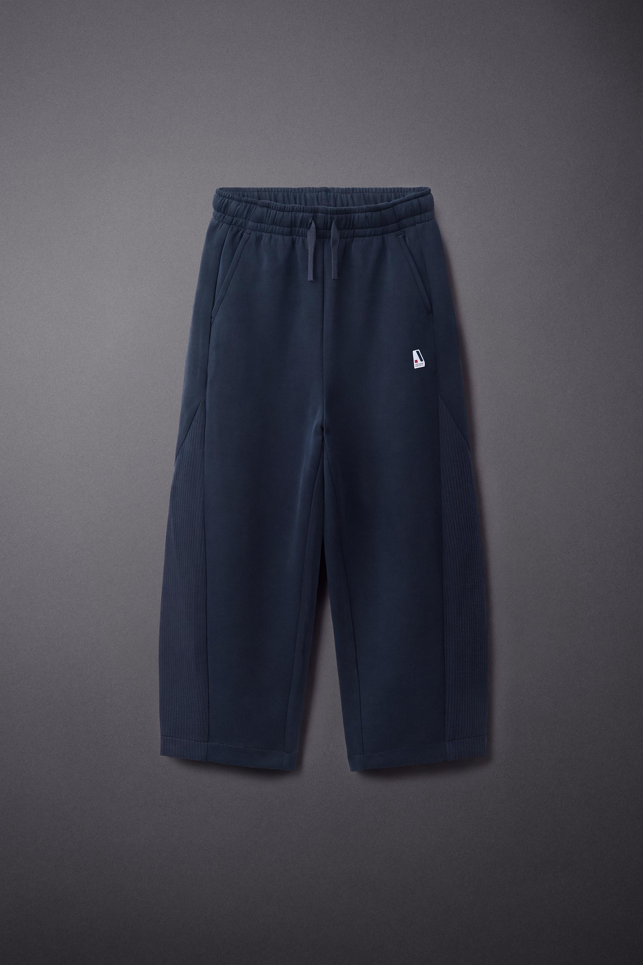 SPORTY BARREL PANTS — Navy blue