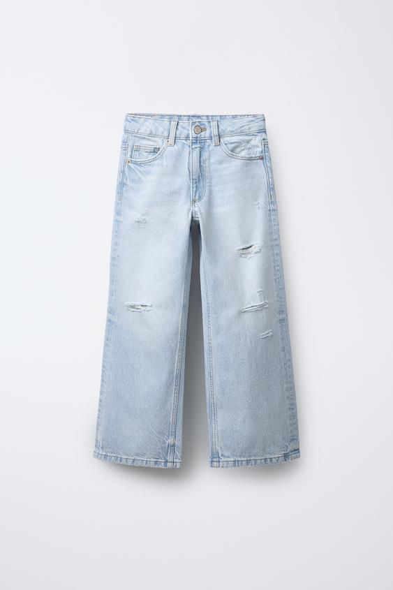新品!!】ZARA Spley Paint Denim JK ライトブルー M