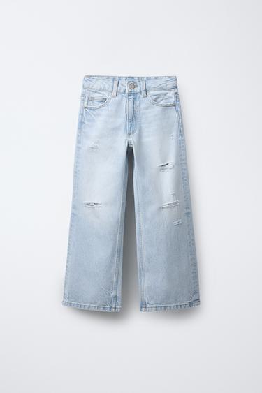 XHINSE WIDE LEG ME GRISJE - E kaltër e hapur nga Zara