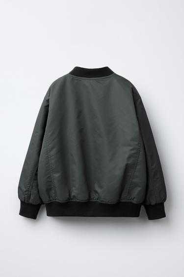 NYLON BOMBER JACKET WITH POCKETS - Khaki by Zara - Image 1