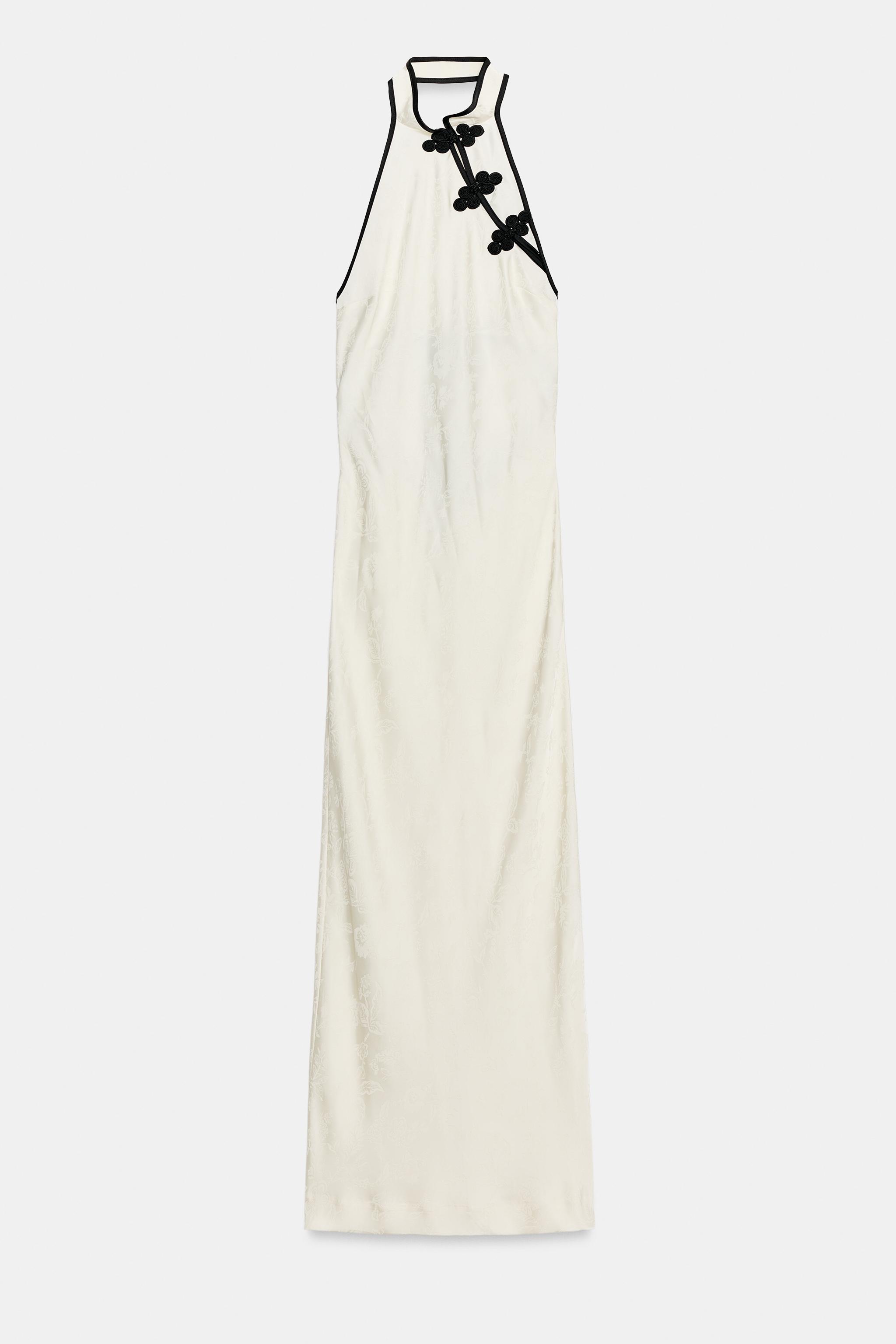 ROBE MI-LONGUE JACQUARD À BRANDEBOURGS