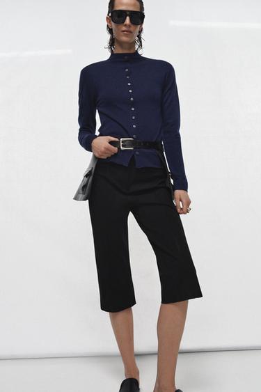 100% LEATHER SKIRT BELT WITH POCKETS - Black by Zara