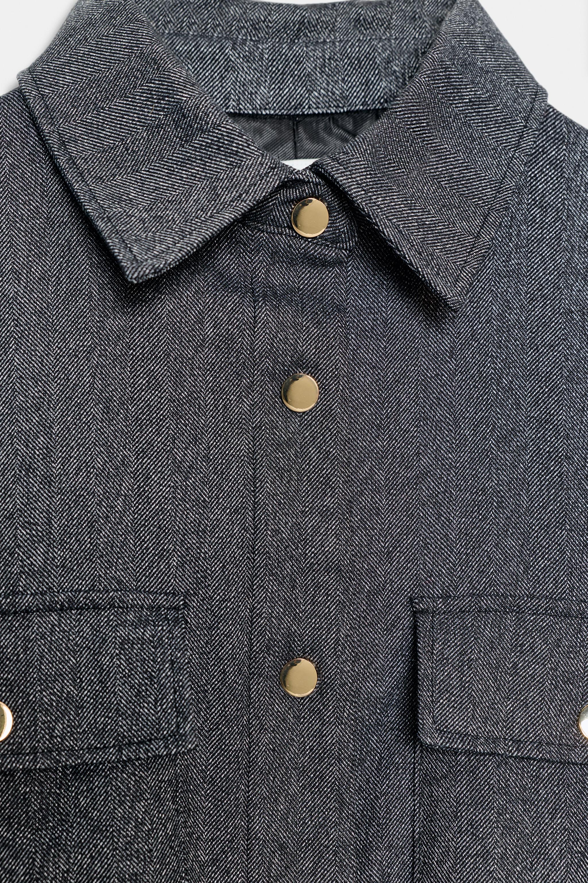 HERRINGBONE JACKET WITH POCKETS - Grey | ZARA Turkey