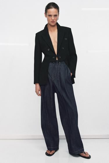 ZW COLLECTION ASYMMETRIC BLAZER - Black by Zara