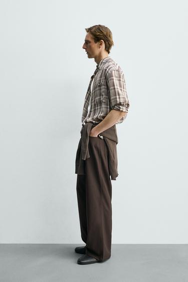 STRAIGHT-LEG TROUSERS - Chocolate by Zara - Image 3