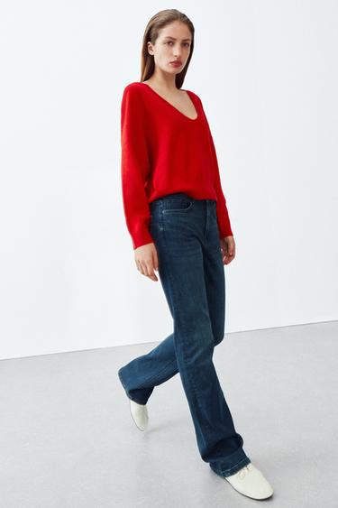 ZW COLLECTION BOOTCUT MID-WAIST JEANS - Dark indigo by Zara