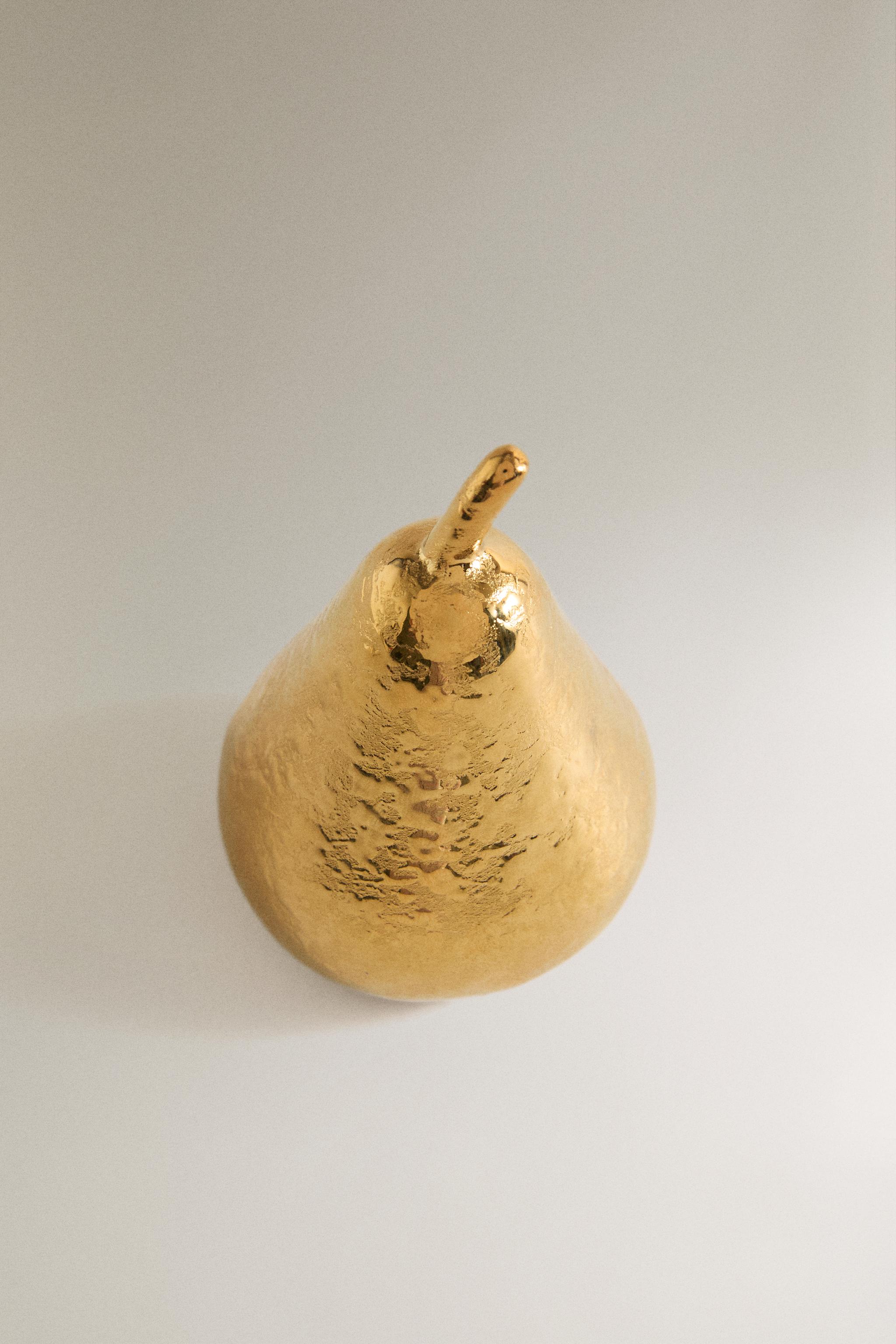 DECORATIVE PEAR OBJECT | MARISA BERENSON — Golden