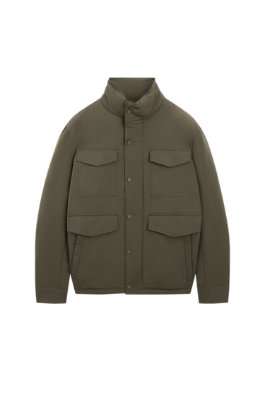 Down jacket with pocket details — Khaki 1