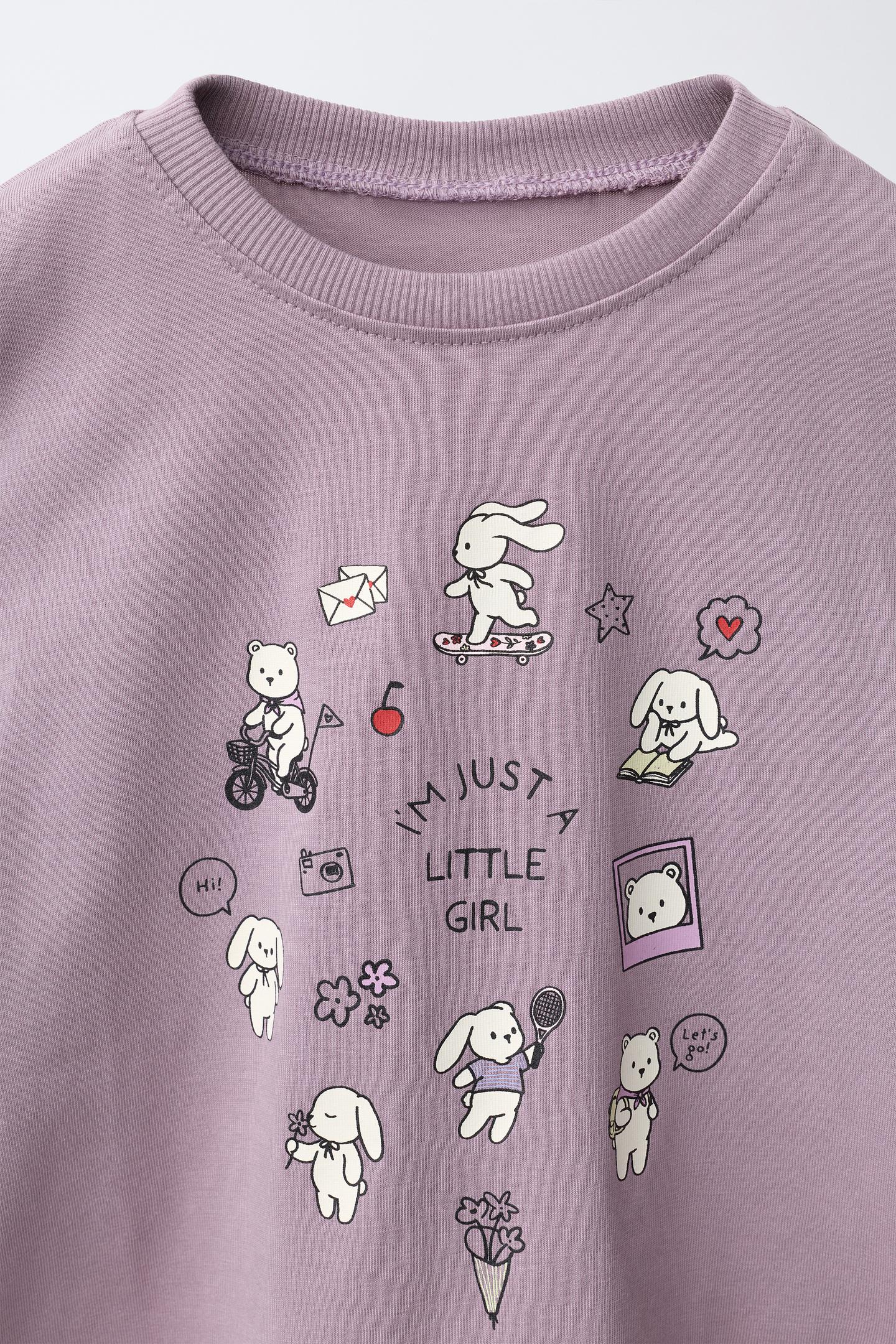 Детская футболка Zara Dog Print, цвет: Светлый сиреневый — фото 3