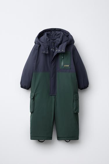 LANGER OVERALL WATER REPELLENT COLOR BLOCK - Grün von Zara - Bild 0
