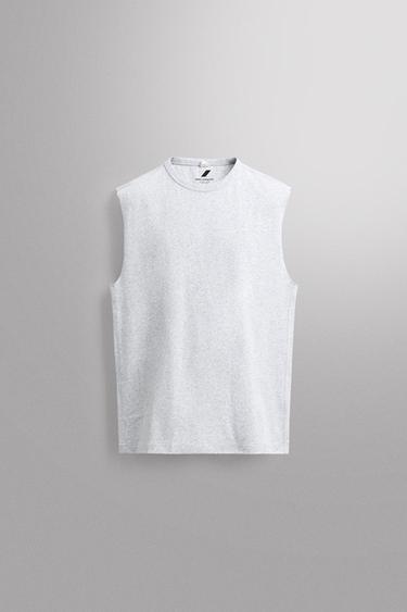 Zara HEAVYWEIGHT TANK TOP - Gray marl