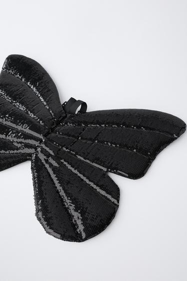 SEQUINNED BUTTERFLY FANCY DRESS WINGS - Black by Zara - Image 1