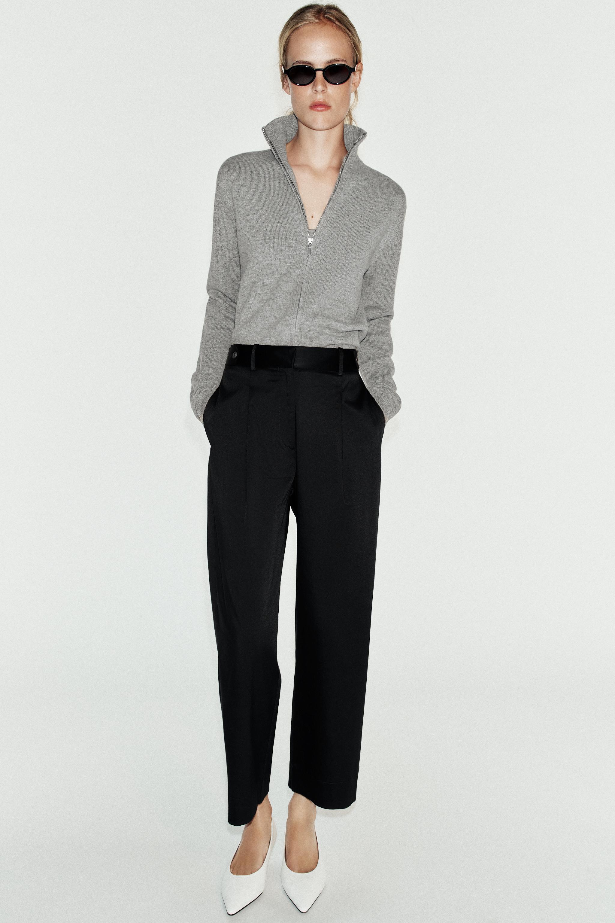 WAIST TAB TROUSERS — Black