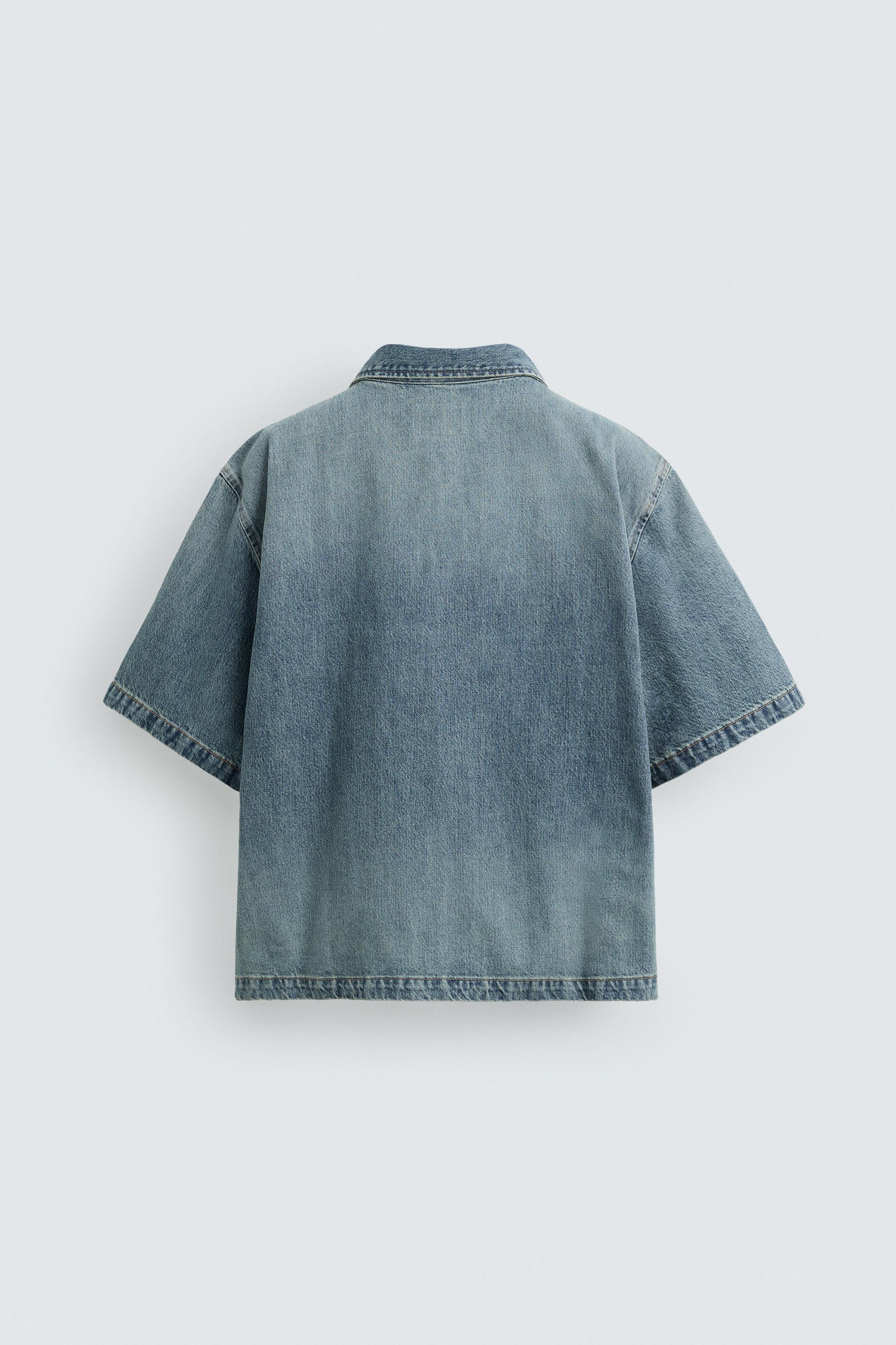 デニムジッパーシャツ - ライトブルー | ZARA Japan / 日本