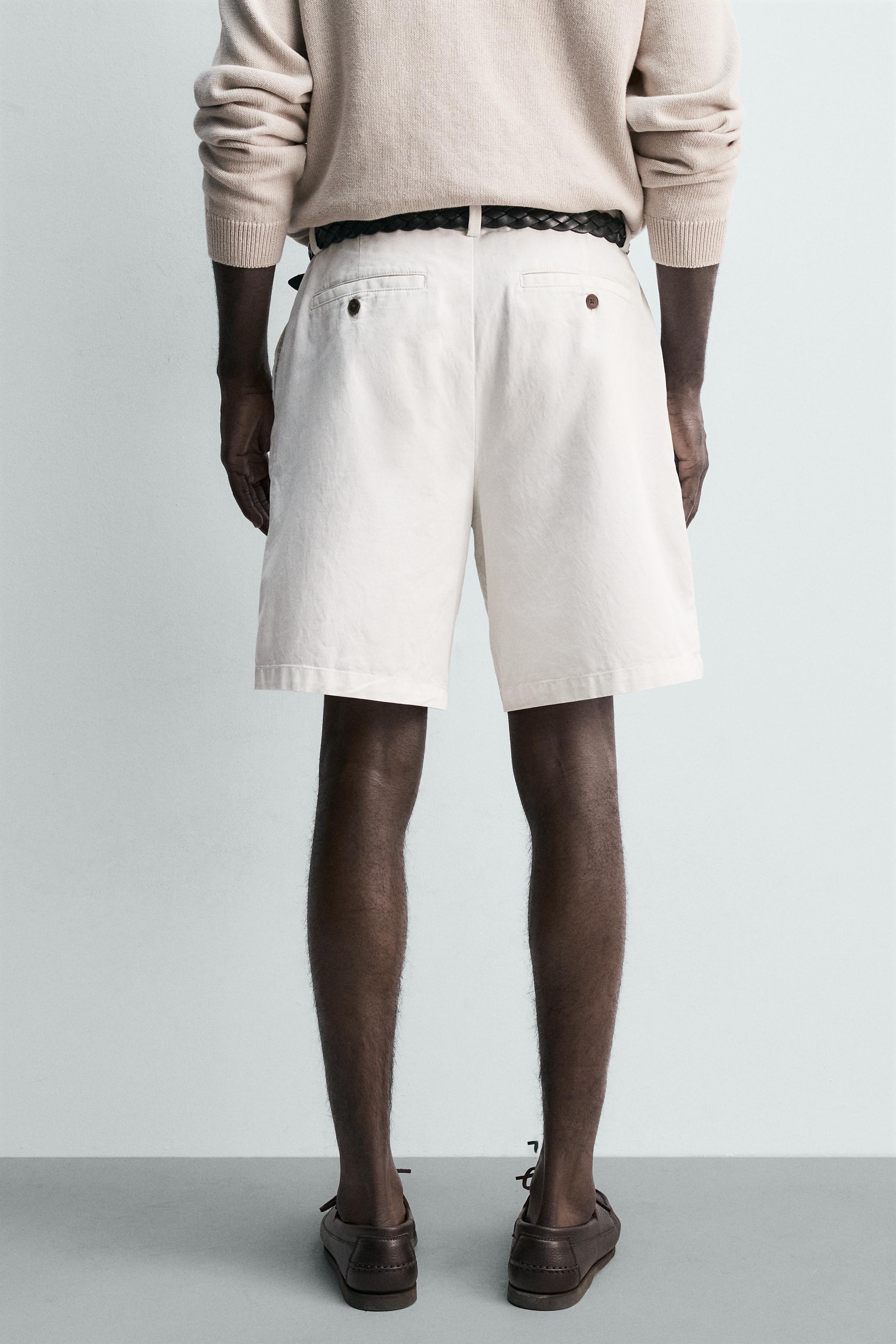 SHORT REGULAR FIT À PLIS