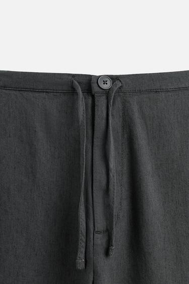 COTTON/LINEN TROUSERS - Grey by Zara - Image 8