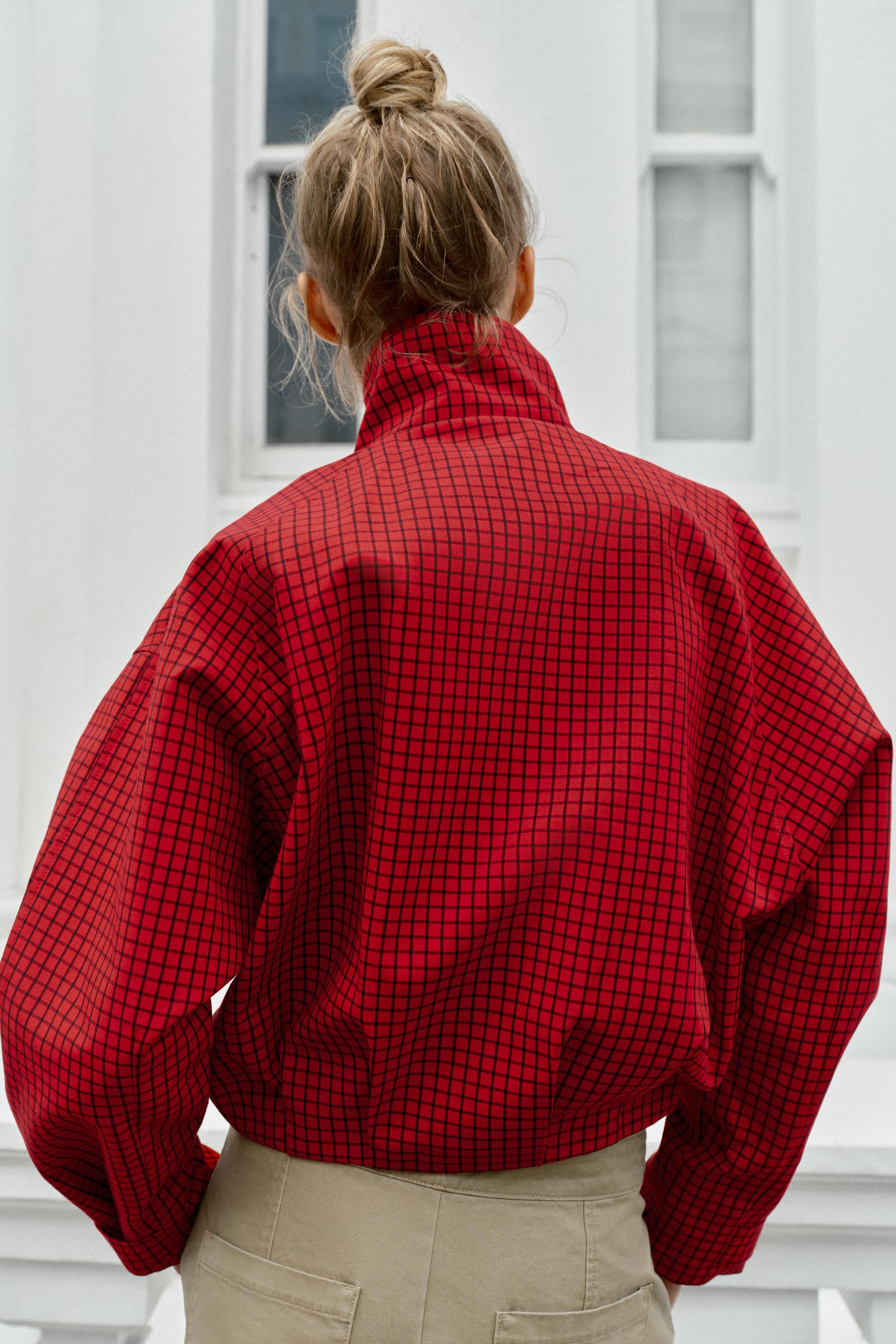 BLOUSON BOMBER À CARREAUX