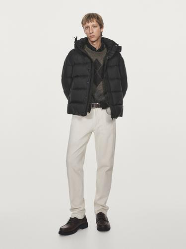 Zara Water-repellent hooded puffer jacket - Cobalt