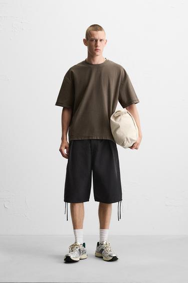ヘビーウェイトリラックスフィットＴシャツブラウン0ZaraのヘビーウェイトリラックスフィットＴシャツ - ブラウン - 画像 0